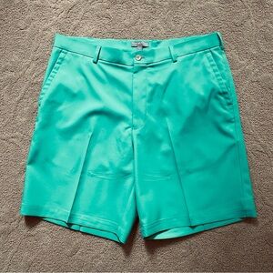 Peter Millar Wicking Green Shorts Men’s 36 Pockets Quick Dry Golf 9 In Stretch
